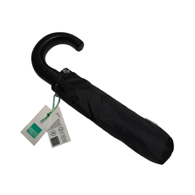 ️ perletti classic black automatic umbrella with curved handle, , medium
