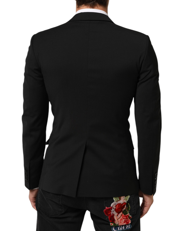 Black staff 2 buttons suit jacket blazer-null
