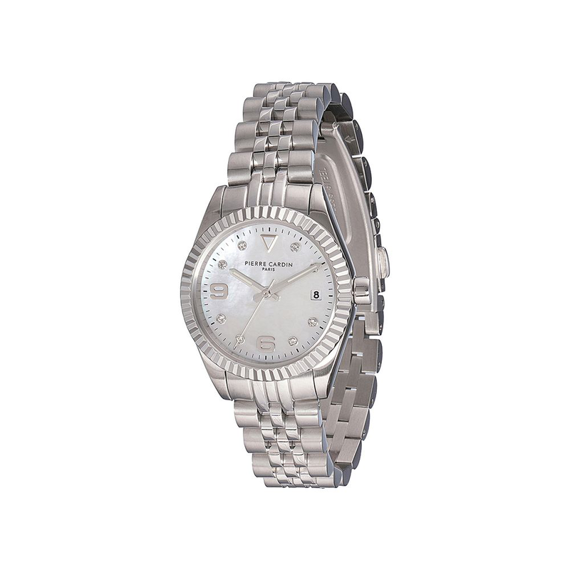 Gray stainless steel dress watch-null