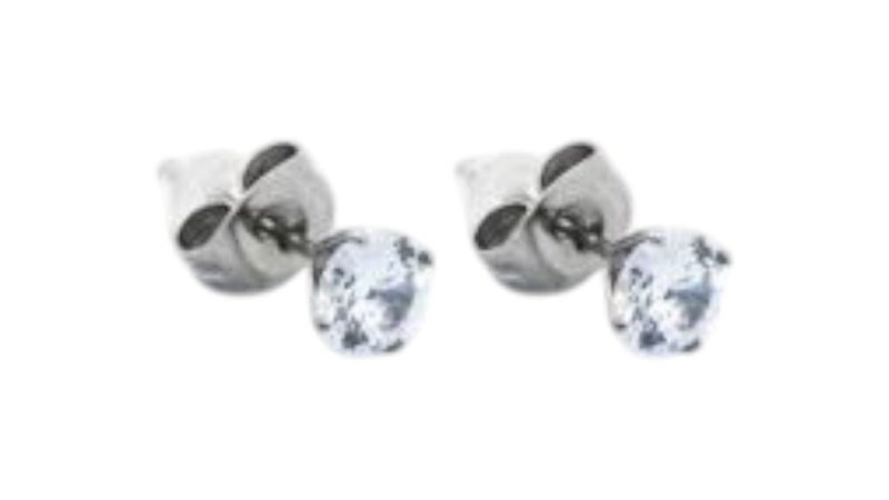 Borghetti pharma small white strass stainless steel earrings (503438)-null