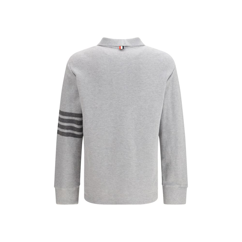 Gray cotton polo shirt-null