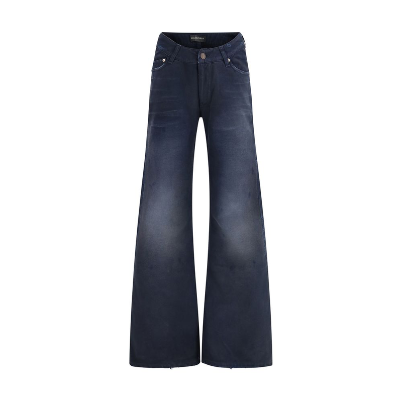 Blue cotton flared jeans-null