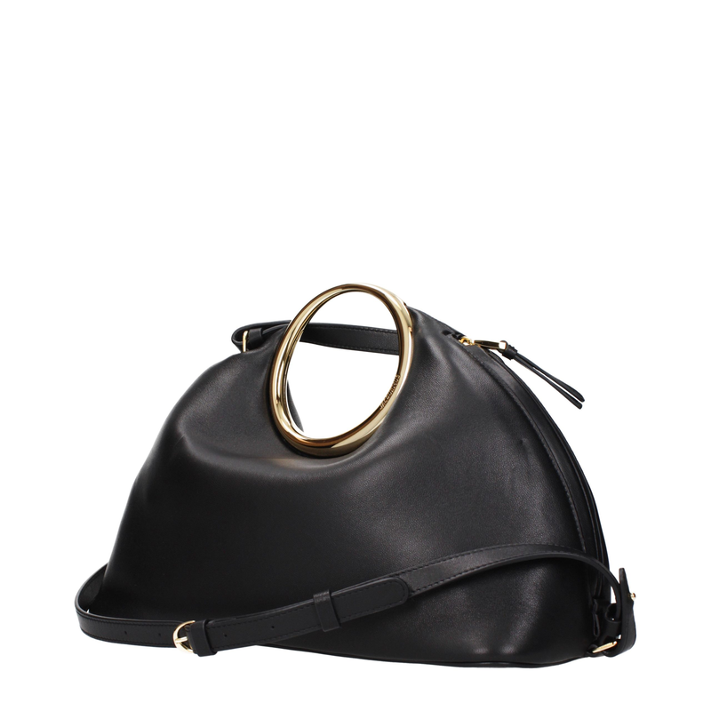 Black leather handbag-null