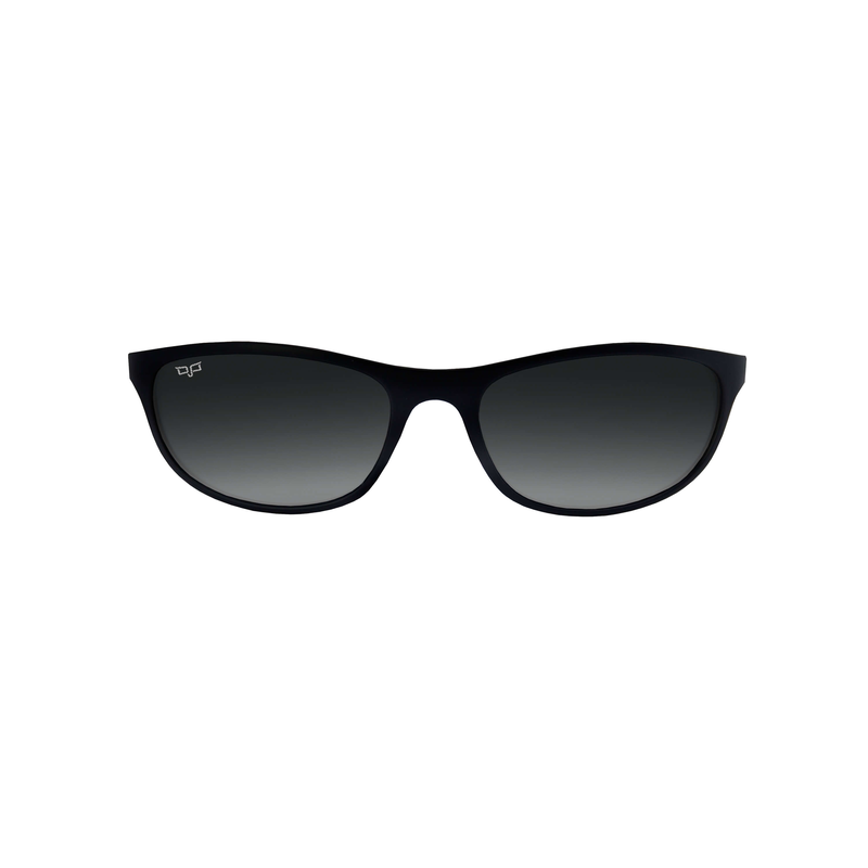 OJO man active sunglasses matte black frame and temples and polarised grey lenses-null