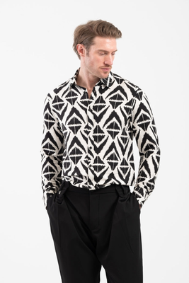 800-25-106 shirt 100visc voile, Black, medium