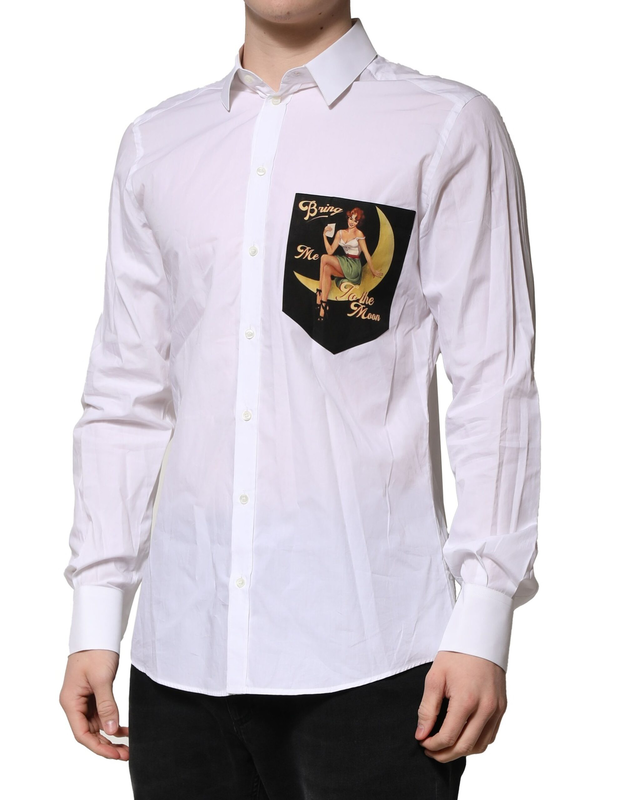 White martini long sleeves men formal shirt-null