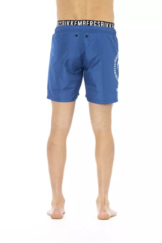 Blue polyester men swim short-null