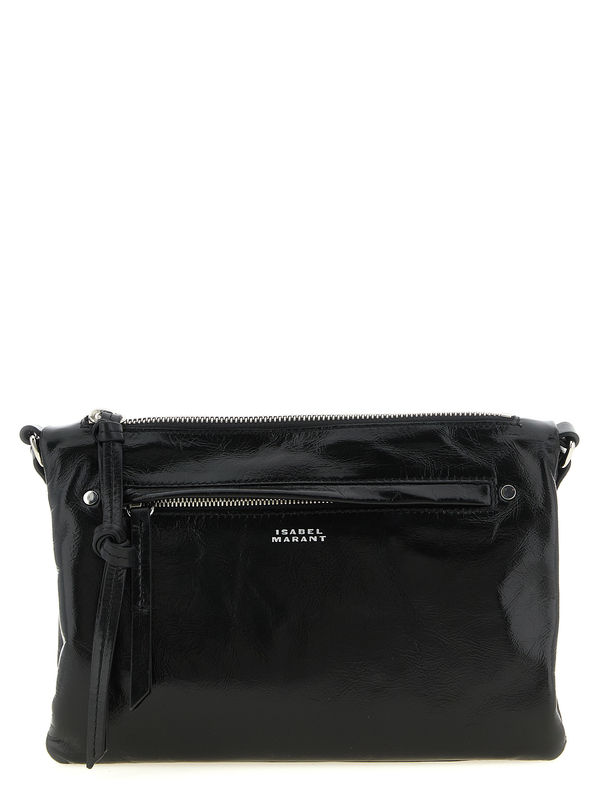 Black calfskin crossbody bag-null