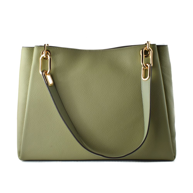 Bicolor leather handbag-null