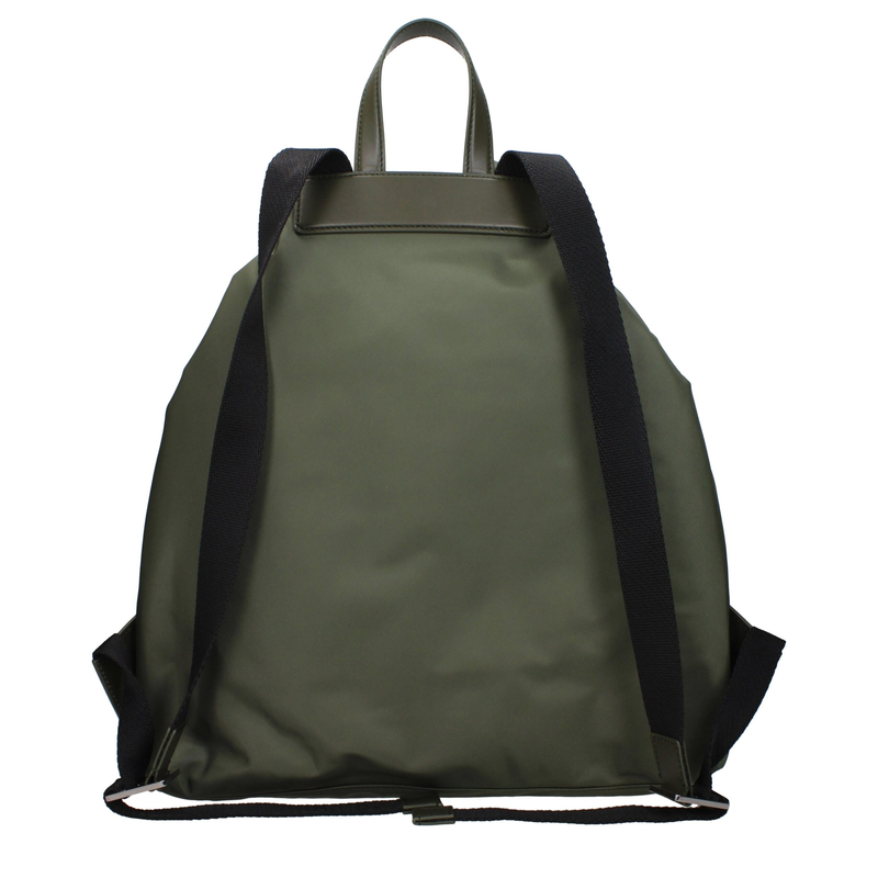 Green nylon backpack-null
