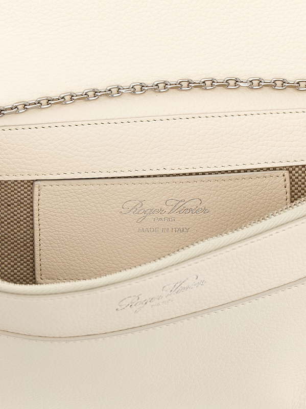 White calfskin clutch bag-null