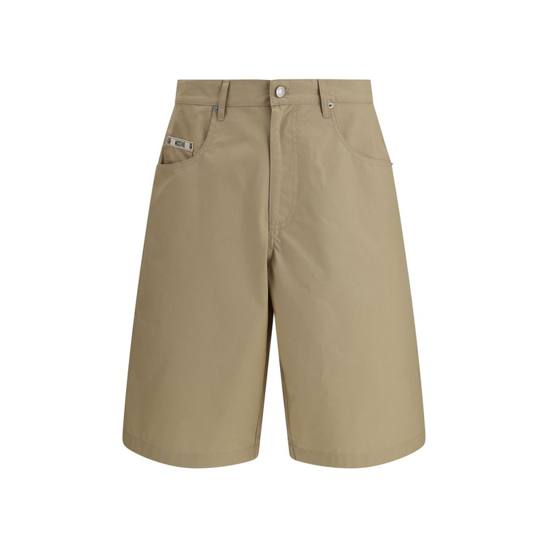Beige cotton bermuda shorts-null