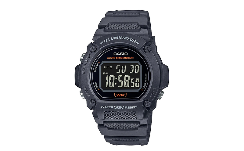 Casio watch chronograph digital black w-219h-8bv-null