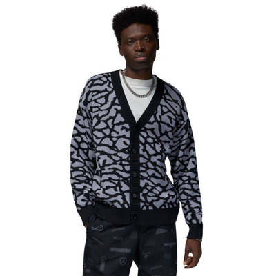 Nike jordan flight heritage cardigan, Black / Grey, medium