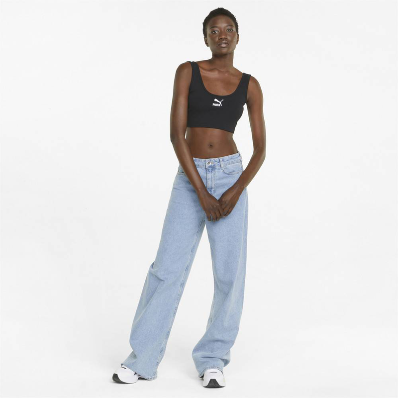Puma classics ribbed womens crop top - recycled-null