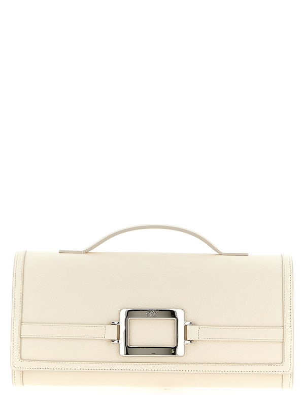 White calfskin clutch bag-null