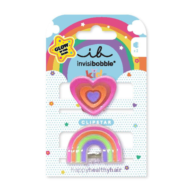 Invisibobble clipstar glow kids happy heart-null