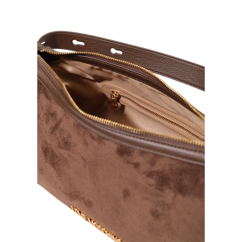 Brown polyester handbag-null