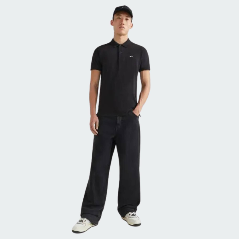 Slim placket polo-null