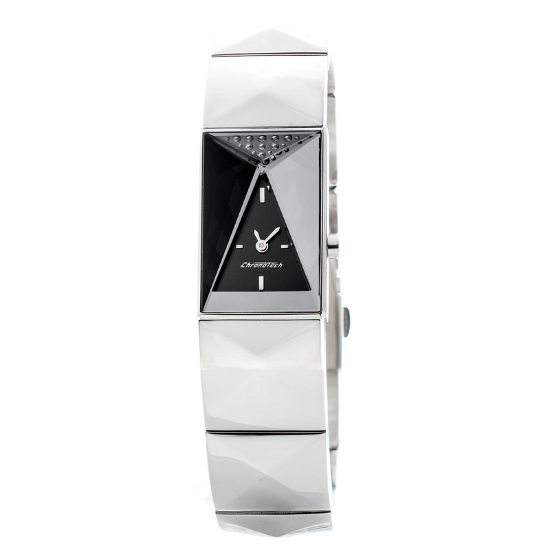 Silver stainless steel dress watch-null