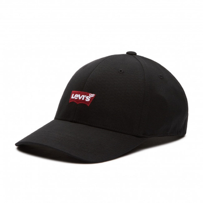Levis mid batwing flexfit cap, Black, medium
