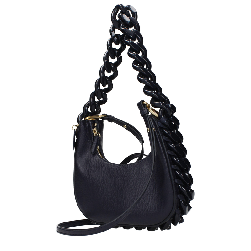 Blue leather shoulder bag-null
