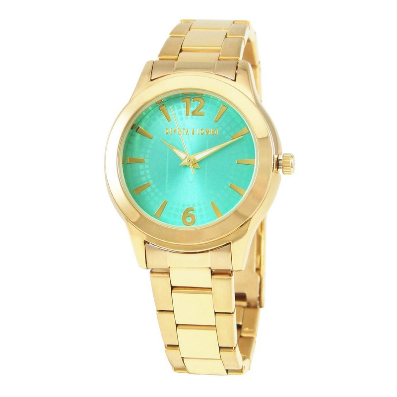 Gold stainless steel dress watch-null