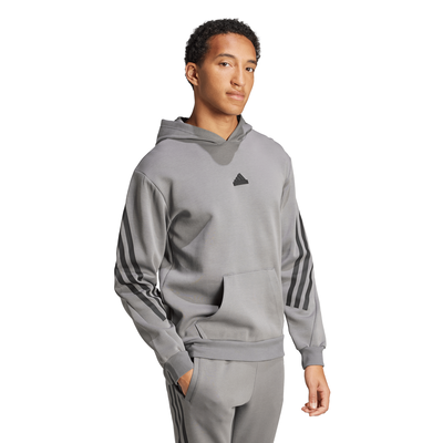 Adidas men's future icons 3-stripes hoodie, Grey, medium