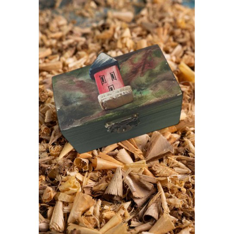 Product image: Colorful small jewelry box with house green, , medium-null