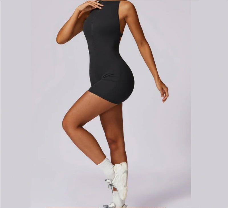Amor zipper short jumpsuit-null
