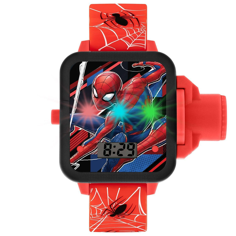 Disney marvel spiderman red strap projection watch image number null
