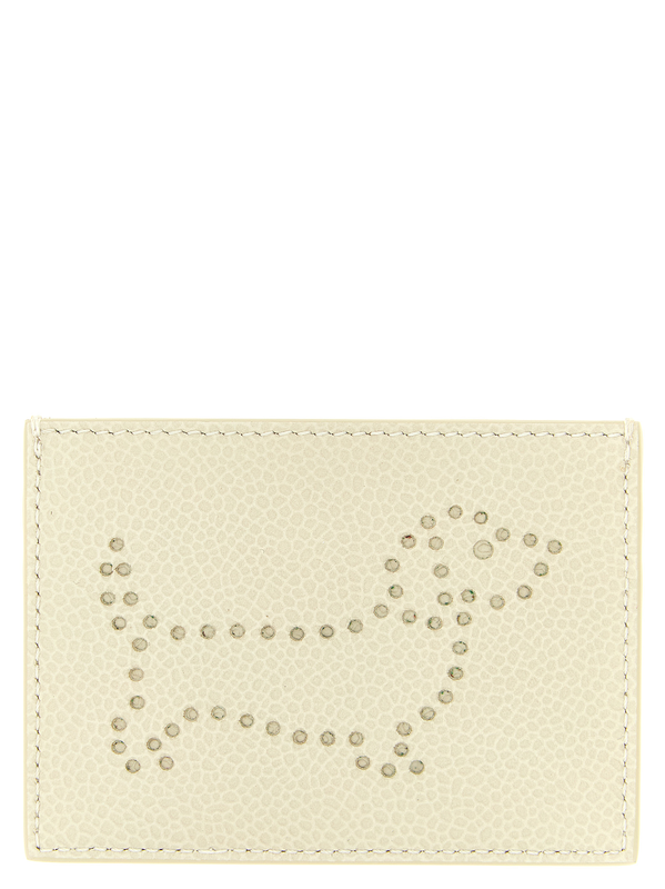 Beige calfskin cardholder-null