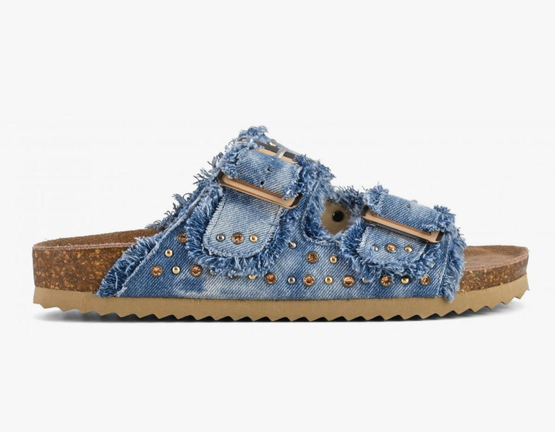 Colors of california denim sandal with rhinestones hc.bio406-null