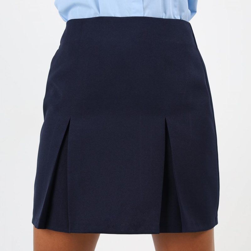 High school skirt with two pleats #17666-null