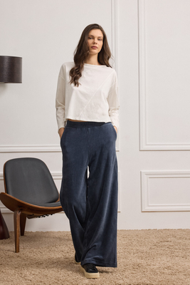 Sheldon pant velvet, Blue, medium