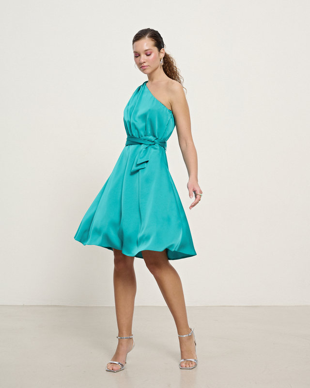 Satin short dress-null