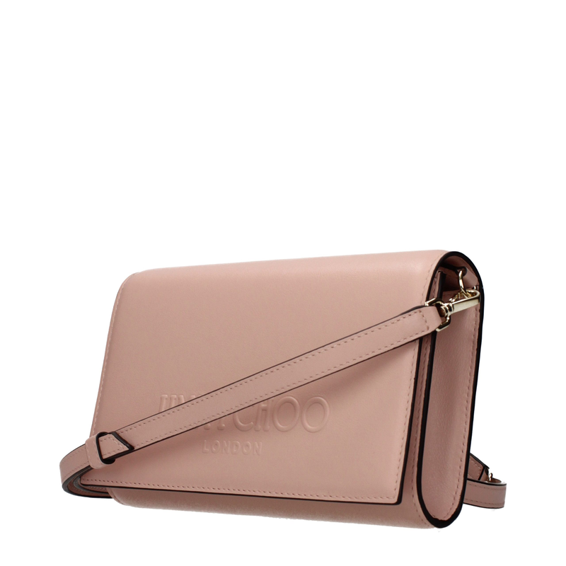 Pink leather clutch bag-null