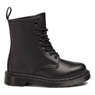 Mono smooth leather ankle boots, Black, medium