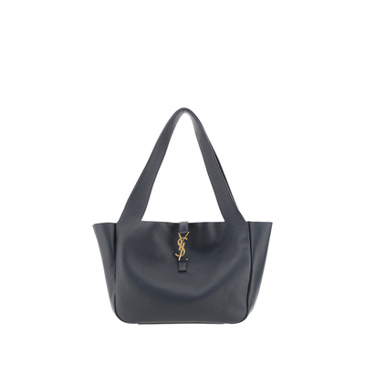 Black calf leather bos taurus shoulder bag, Black, medium