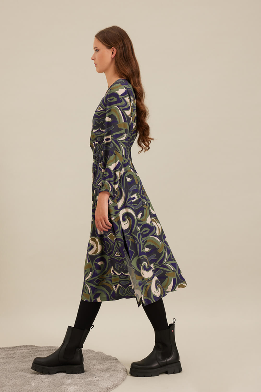 Product image: Whale dress midi print long sleeves-null