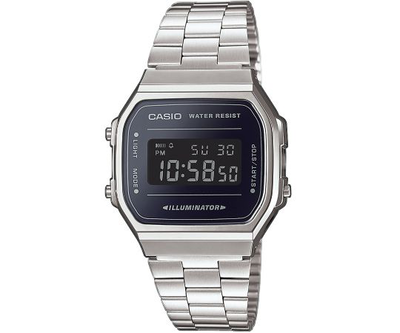 Casio vintage a168wem-1ef retro mirror watch, Silver, medium