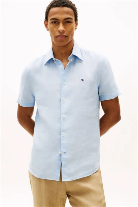 Pigment dyed linen rf shirt ss - tommy hilfiger-null