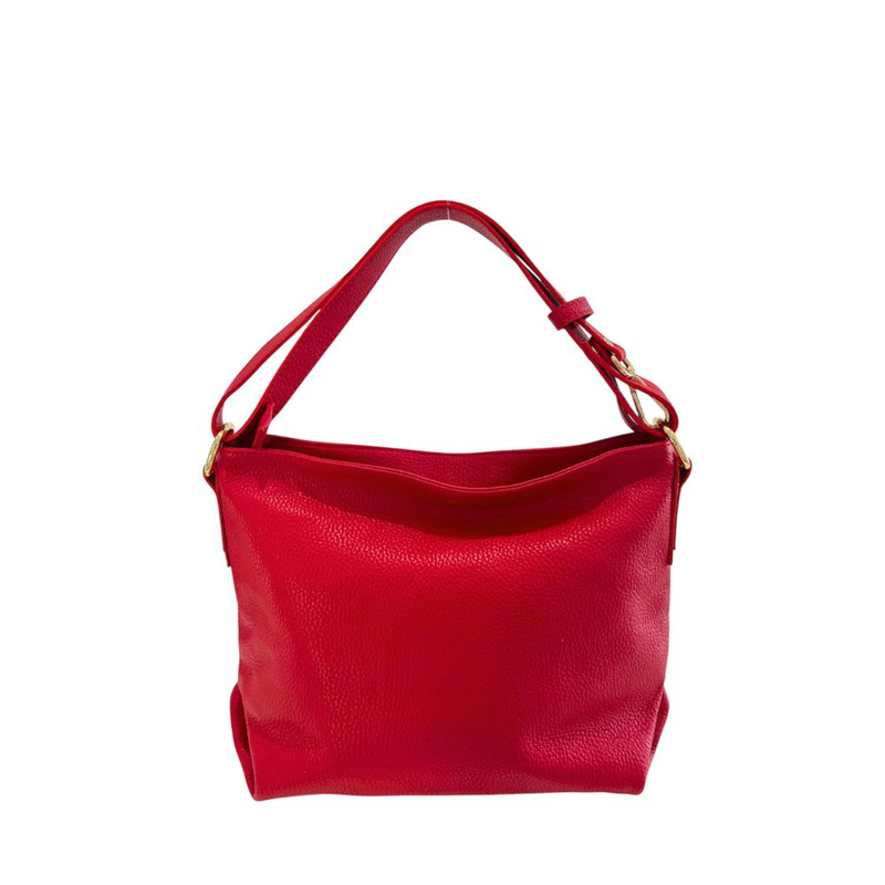 Red leather women bag-null