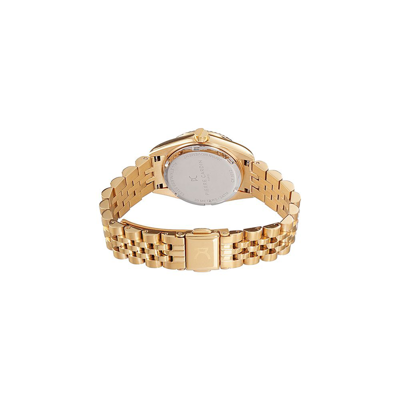 Gold stainless steel dress watch-null