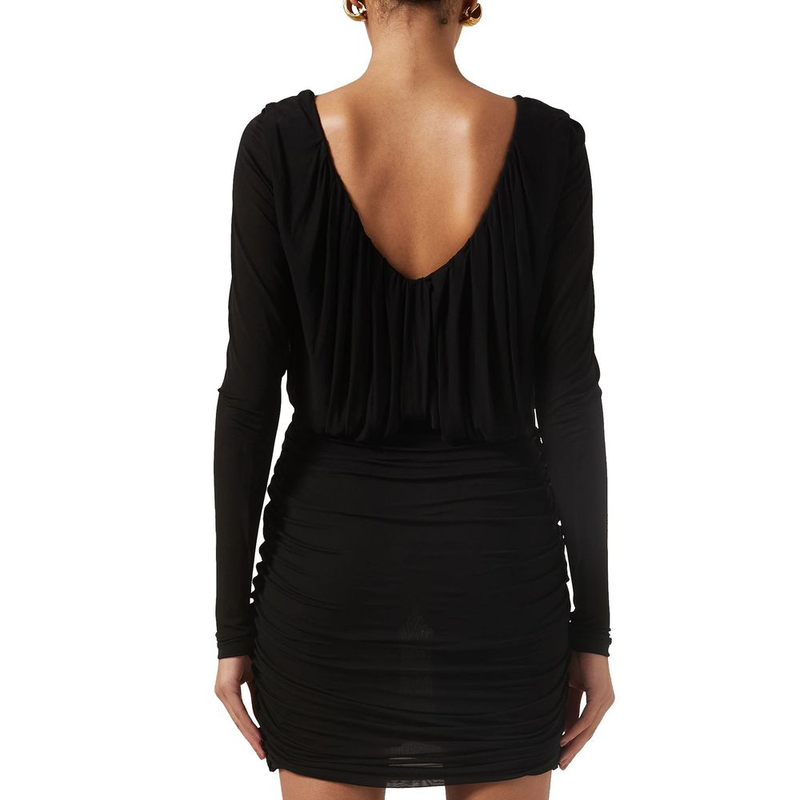 Black viscose cocktail dress-null