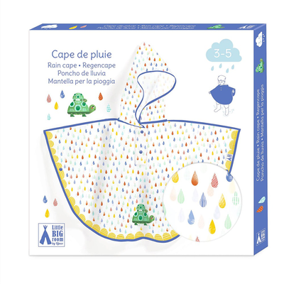 Djeco turtle - life style rain cape, multi, medium