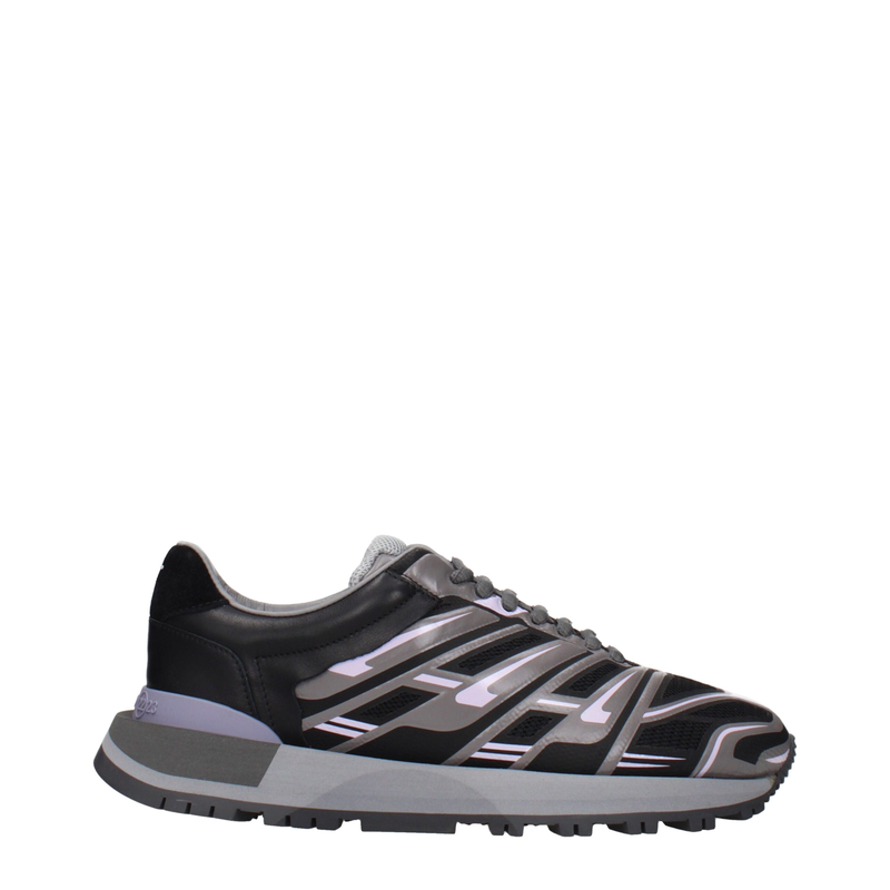 Black fabric athletic sneakers-null