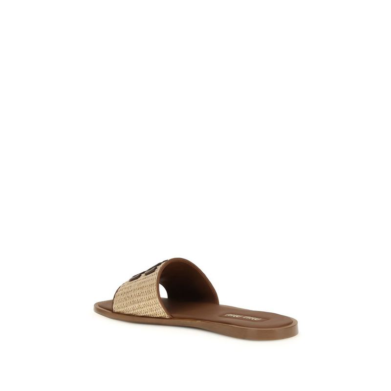 Beige nylon slippers-null