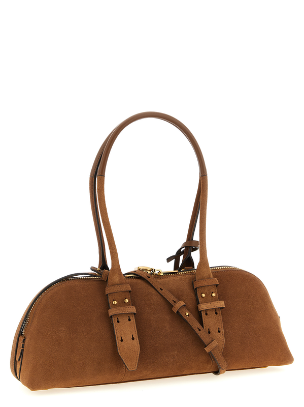 Brown cowhide shoulder bag-null
