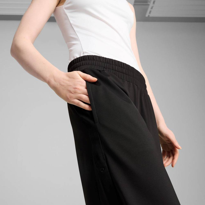 Puma wardrobe ess relaxed low rise popper pants op-null